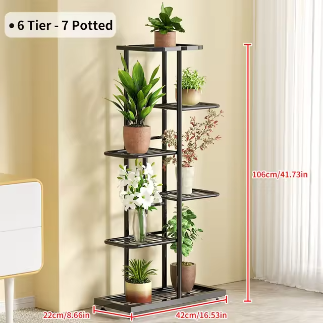 Bourbon Street Iron Plant Shelf & Flower Pot Stand for Indoor/Outdoor