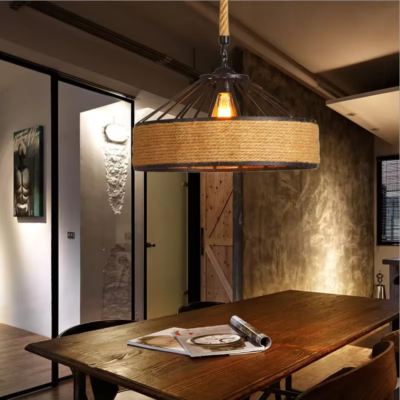 Andrews Classical Hemp Rope Pendant Lamp