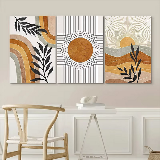 Cape May Geometric Sun Desert Plants Poster Wall Art Set