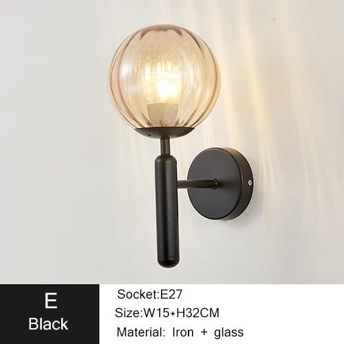 Durham Modern Wall Lamp with Glass Ball LED