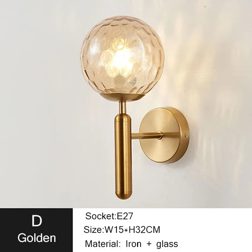 Durham Modern Wall Lamp with Glass Ball LED