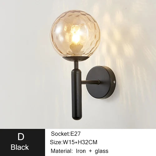 Durham Modern Wall Lamp with Glass Ball LED