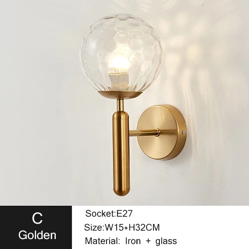 Durham Modern Wall Lamp with Glass Ball LED