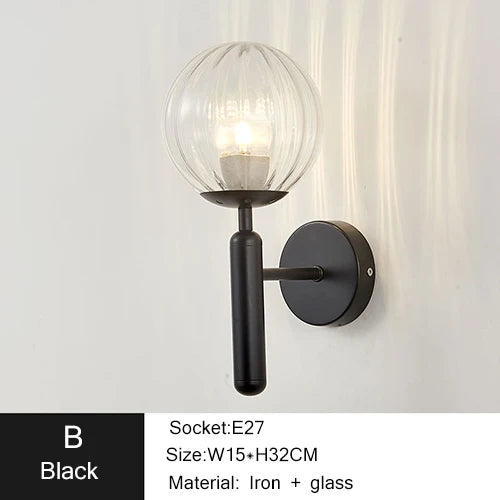 Durham Modern Wall Lamp with Glass Ball LED