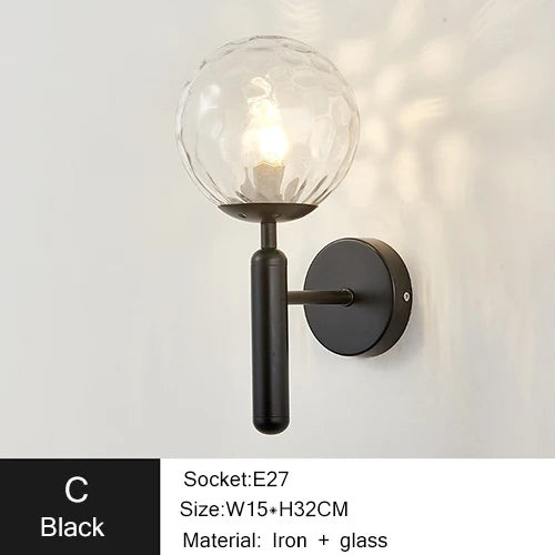 Durham Modern Wall Lamp with Glass Ball LED