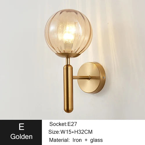 Durham Modern Wall Lamp with Glass Ball LED