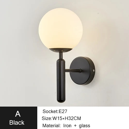 Durham Modern Wall Lamp with Glass Ball LED