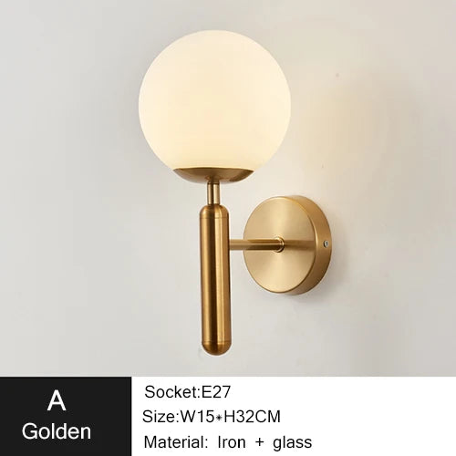 Durham Modern Wall Lamp with Glass Ball LED