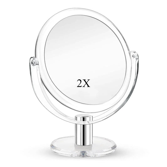 Kansas Silver Double-Sided Tabletop Makeup Mirror