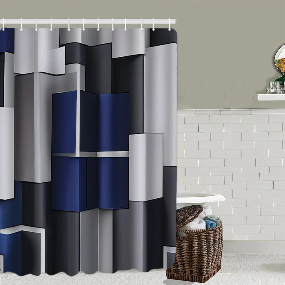 Katy 4-Piece Bathroom Set: Shower Curtain & Mats