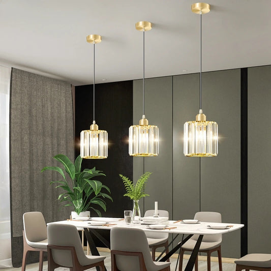 L.A. Modern K9 Crystal Pendant Lights for Home & Balcony