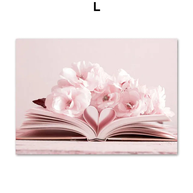 Lush Pink Rose & Orchid Garden Canvas Wall Art