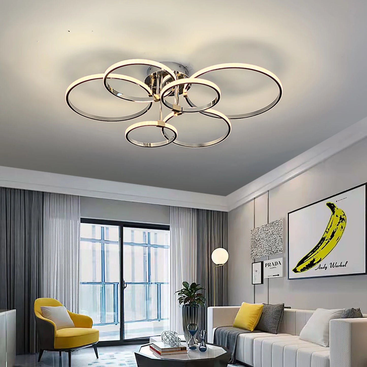 Parkersburg Modern LED Chandelier - Gold/Chrome Ring Light