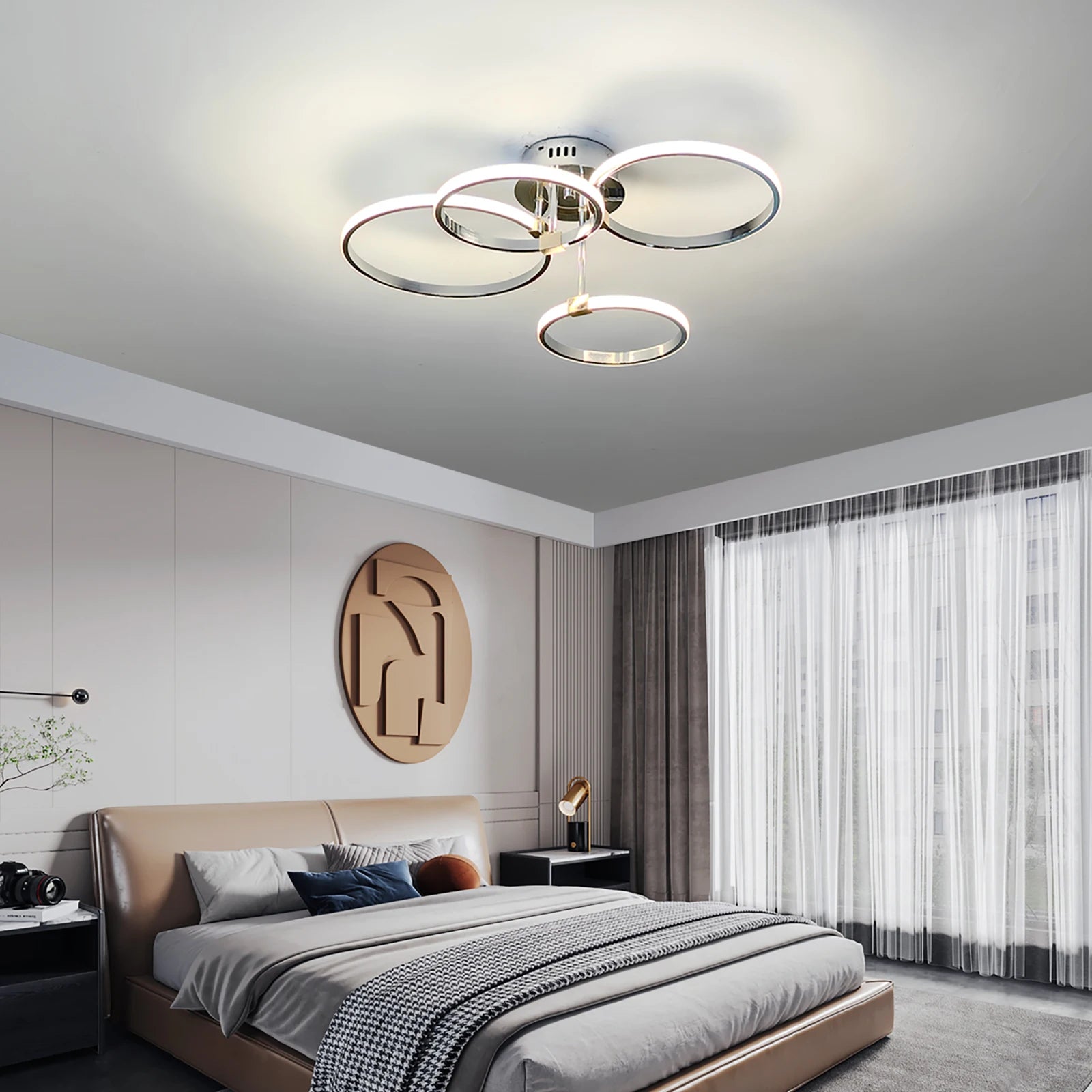 Parkersburg Modern LED Chandelier - Gold/Chrome Ring Light