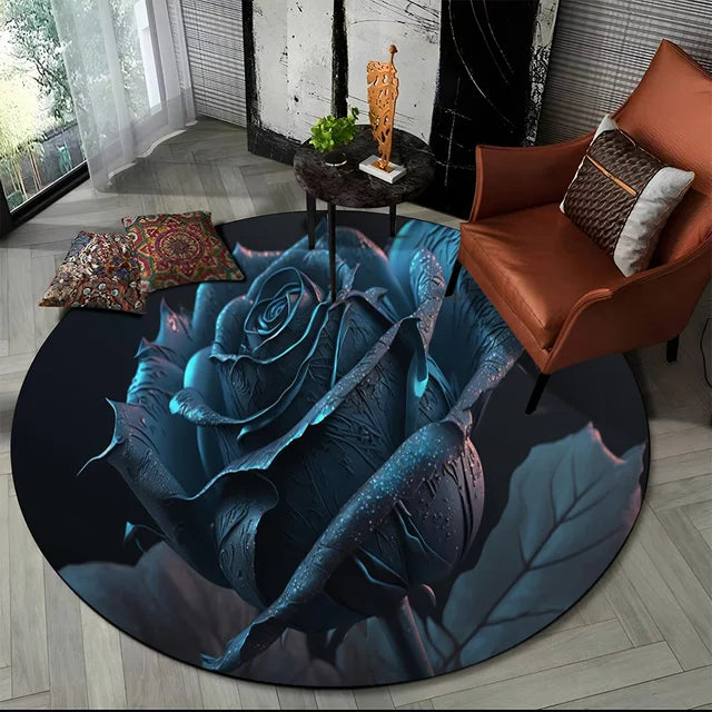 Shasta 3D Luxury Flower Round Rug