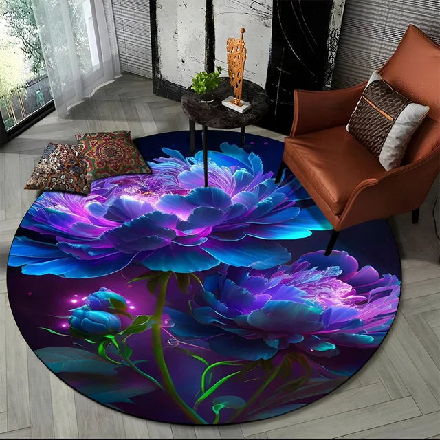 Shasta 3D Luxury Flower Round Rug