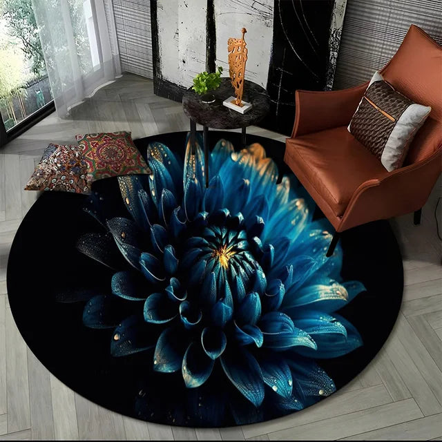 Shasta 3D Luxury Flower Round Rug