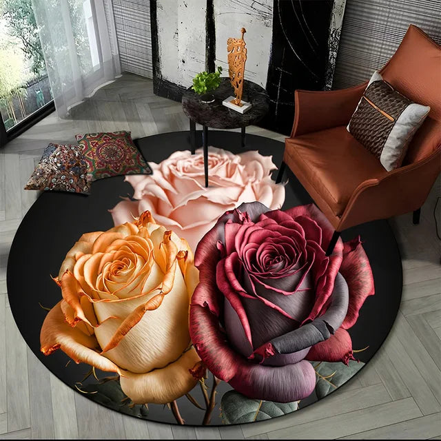 Shasta 3D Luxury Flower Round Rug