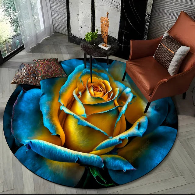 Shasta 3D Luxury Flower Round Rug