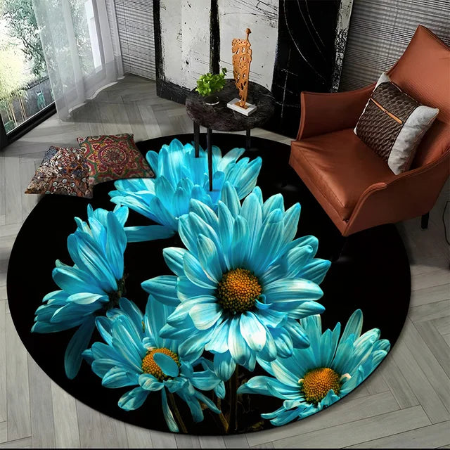 Shasta 3D Luxury Flower Round Rug