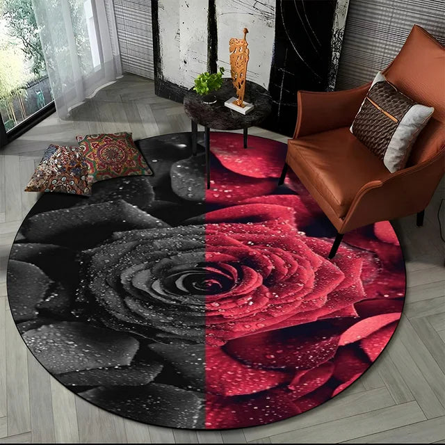 Shasta 3D Luxury Flower Round Rug