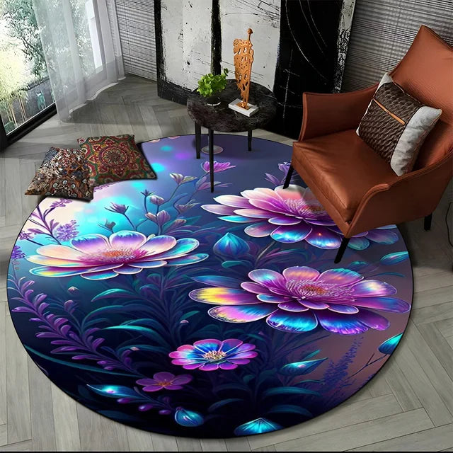 Shasta 3D Luxury Flower Round Rug