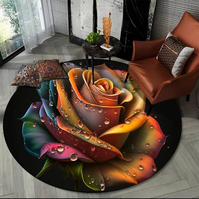 Shasta 3D Luxury Flower Round Rug