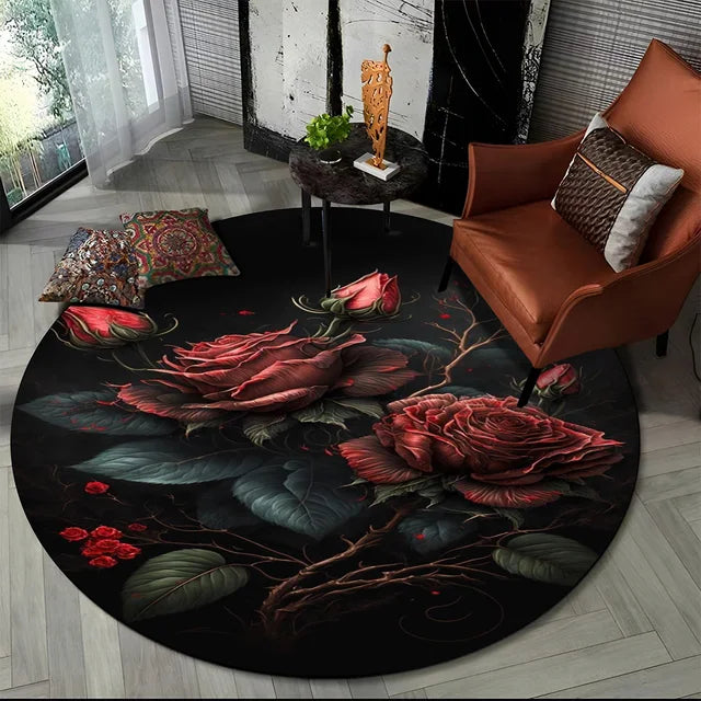 Shasta 3D Luxury Flower Round Rug