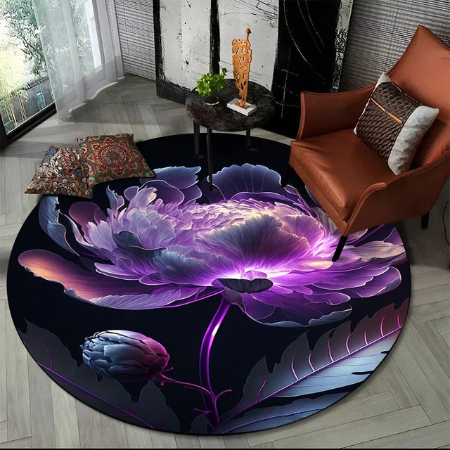 Shasta 3D Luxury Flower Round Rug