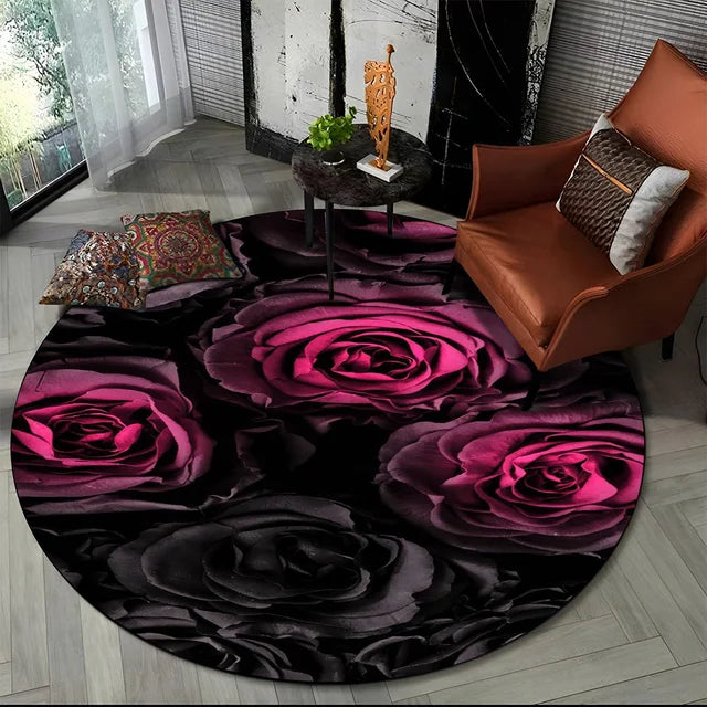 Shasta 3D Luxury Flower Round Rug