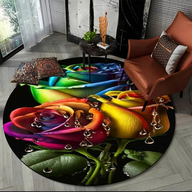 Shasta 3D Luxury Flower Round Rug