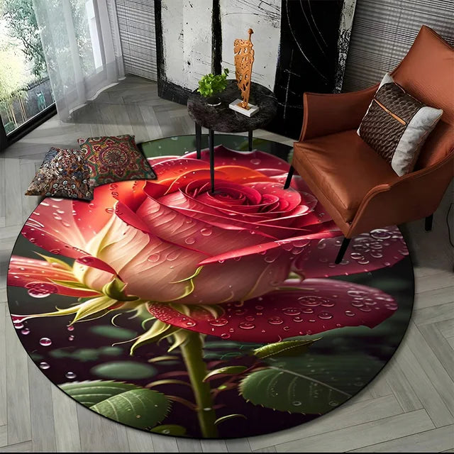 Shasta 3D Luxury Flower Round Rug