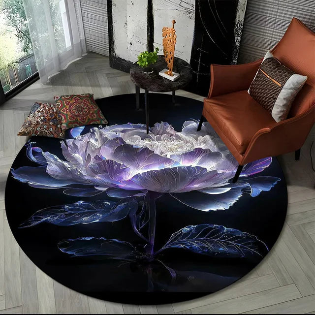 Shasta 3D Luxury Flower Round Rug