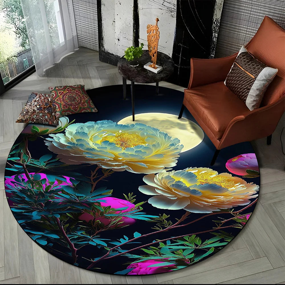 Shasta 3D Luxury Flower Round Rug