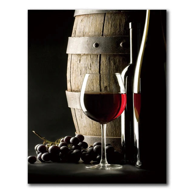 Vancouver Wine & Grape Still Life Canvas Wall Art for Living Room