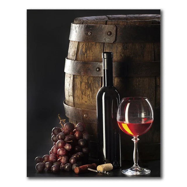 Vancouver Wine & Grape Still Life Canvas Wall Art for Living Room