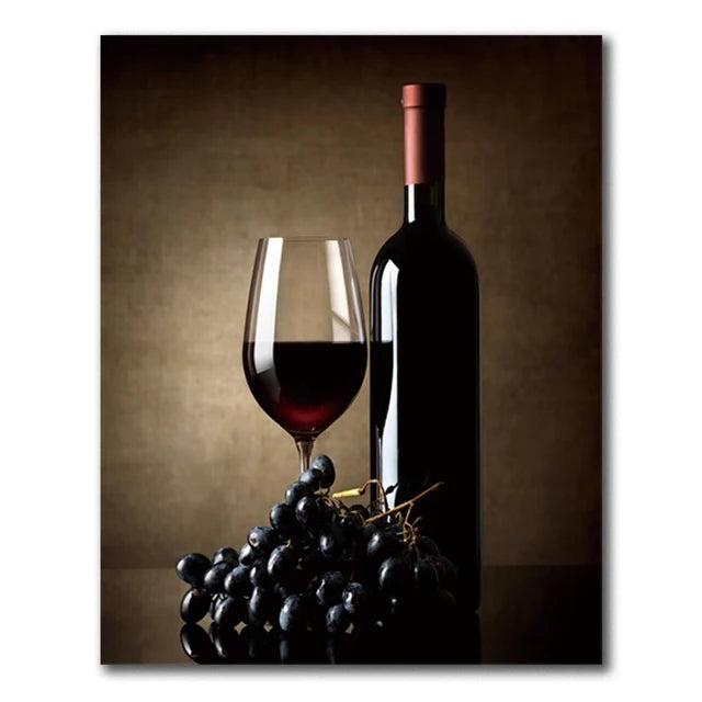 Vancouver Wine & Grape Still Life Canvas Wall Art for Living Room