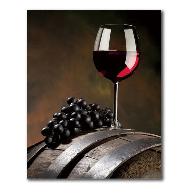 Vancouver Wine & Grape Still Life Canvas Wall Art for Living Room