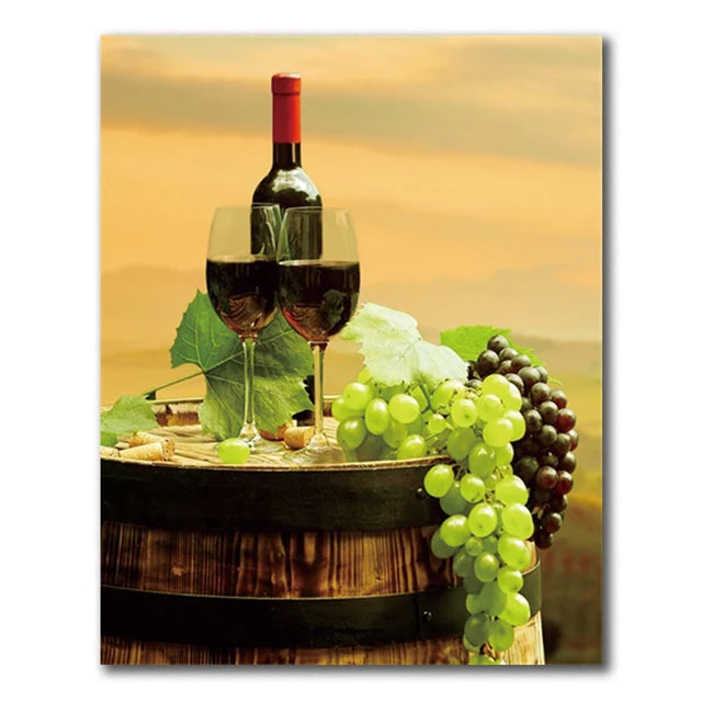 Vancouver Wine & Grape Still Life Canvas Wall Art for Living Room