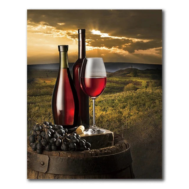 Vancouver Wine & Grape Still Life Canvas Wall Art for Living Room