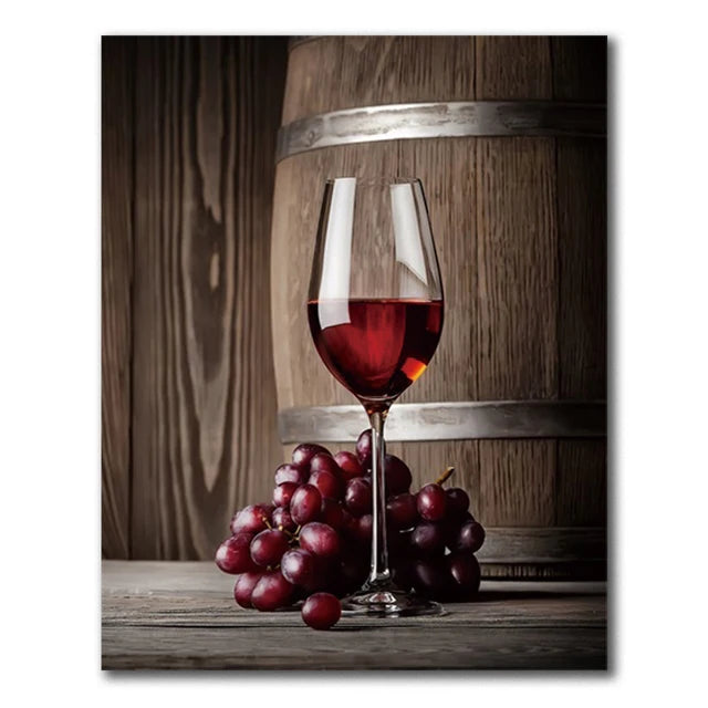 Vancouver Wine & Grape Still Life Canvas Wall Art for Living Room