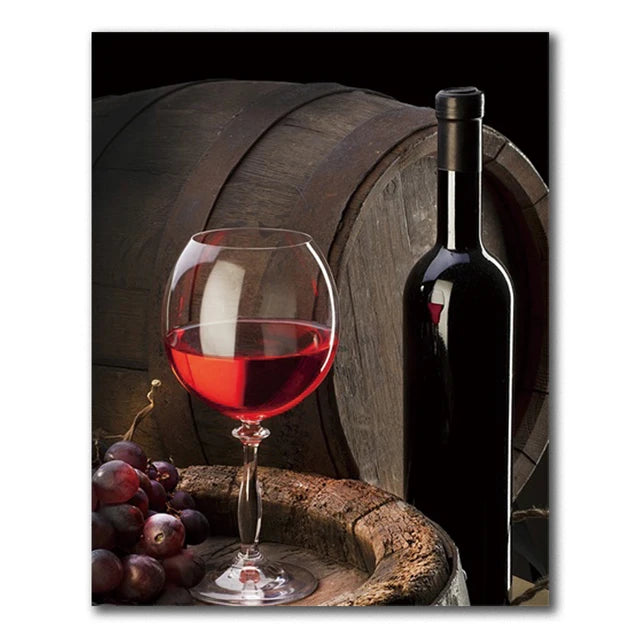 Vancouver Wine & Grape Still Life Canvas Wall Art for Living Room