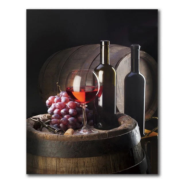 Vancouver Wine & Grape Still Life Canvas Wall Art for Living Room