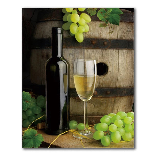 Vancouver Wine & Grape Still Life Canvas Wall Art for Living Room