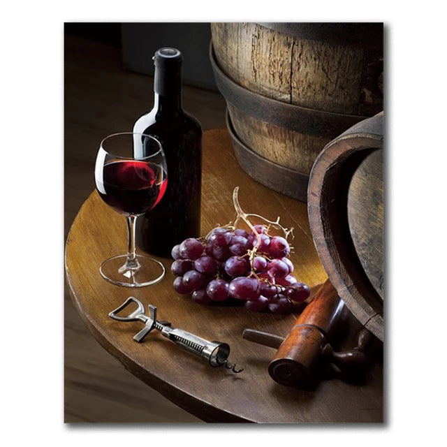 Vancouver Wine & Grape Still Life Canvas Wall Art for Living Room