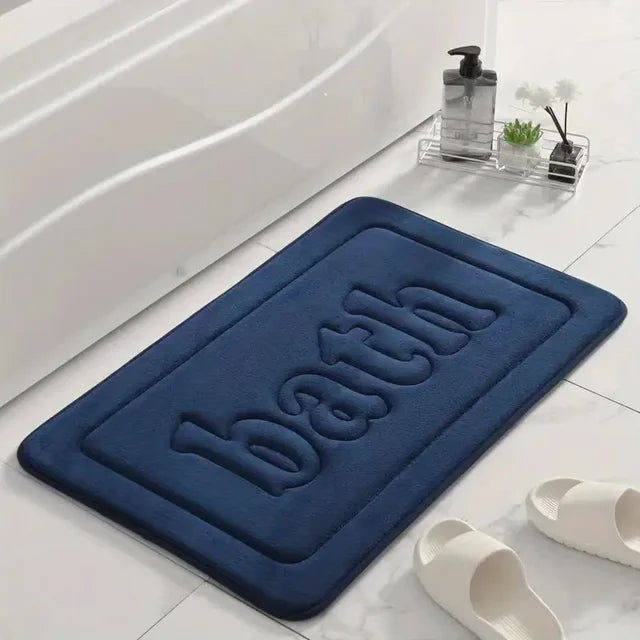 Wacker Soft Anti-Slip Bathroom Mat - Water Absorbing Flannel