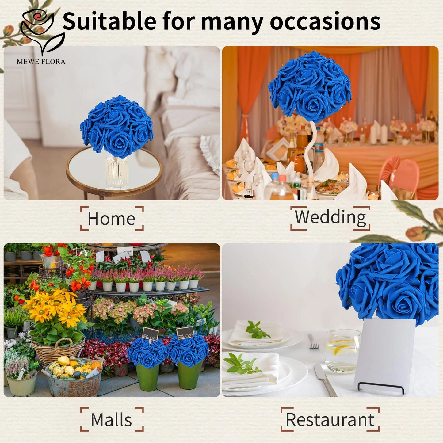 Maui 30pcs-Artificial-Blue-Rose